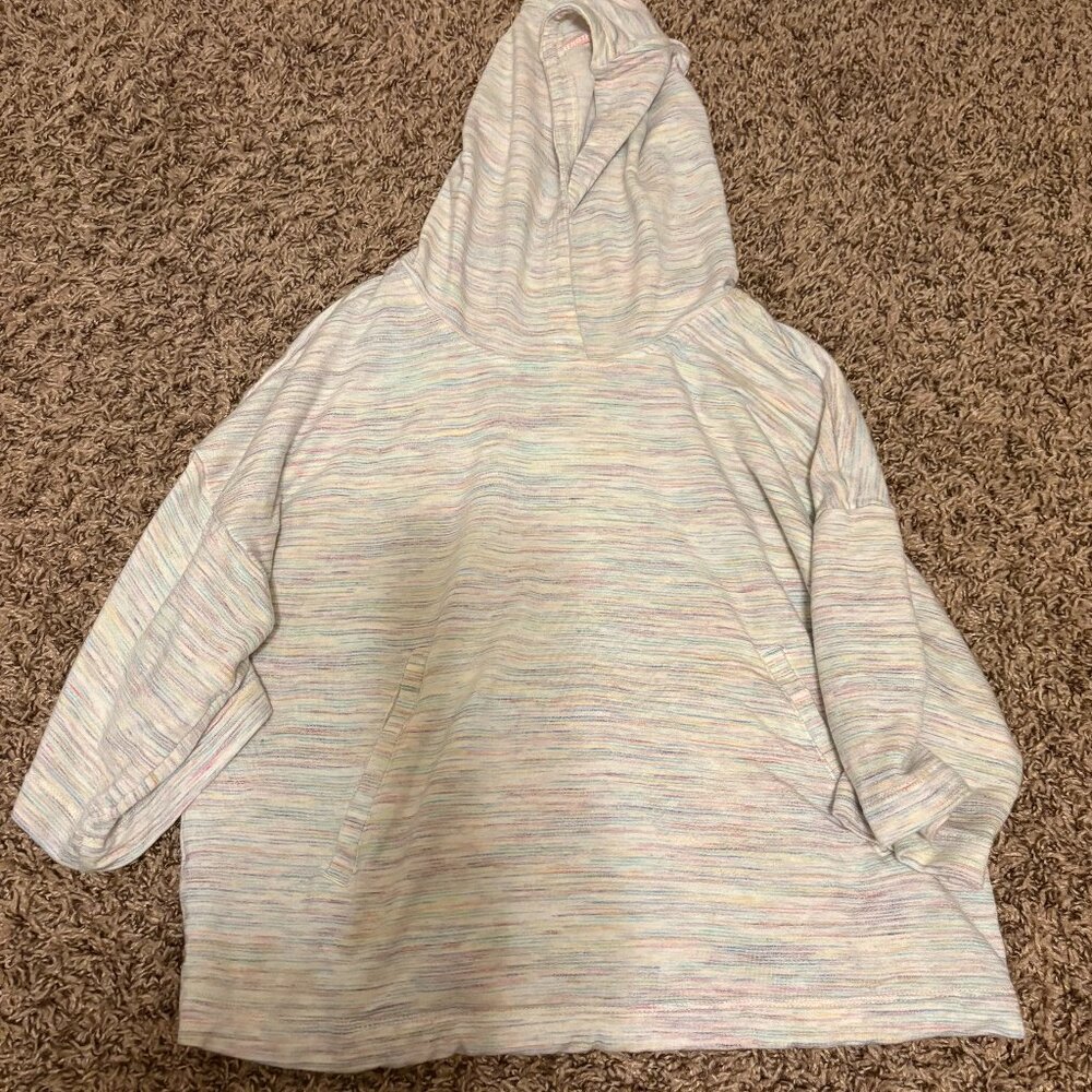 Athleta Girl Chasing Rainbows Oversized Hoodie Large 12 Rainbow Spacedye